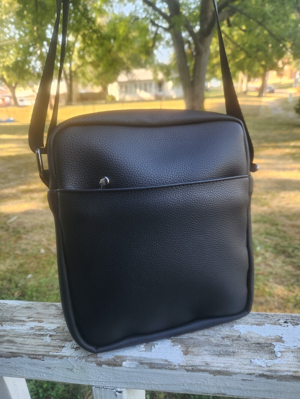 Pierre Cardin Black Leather Crossbody Bag for Messenger Men Nwt - Picture 2 of 12